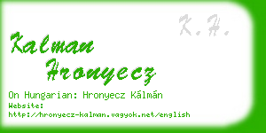 kalman hronyecz business card