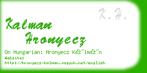 kalman hronyecz business card